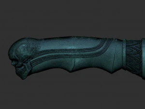 Skull Knife Handle 3D Print Model