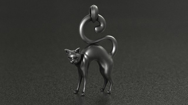 Cat Pendant 3D Принт Модель .c4d .max .obj .3ds .fbx .stl .blend 