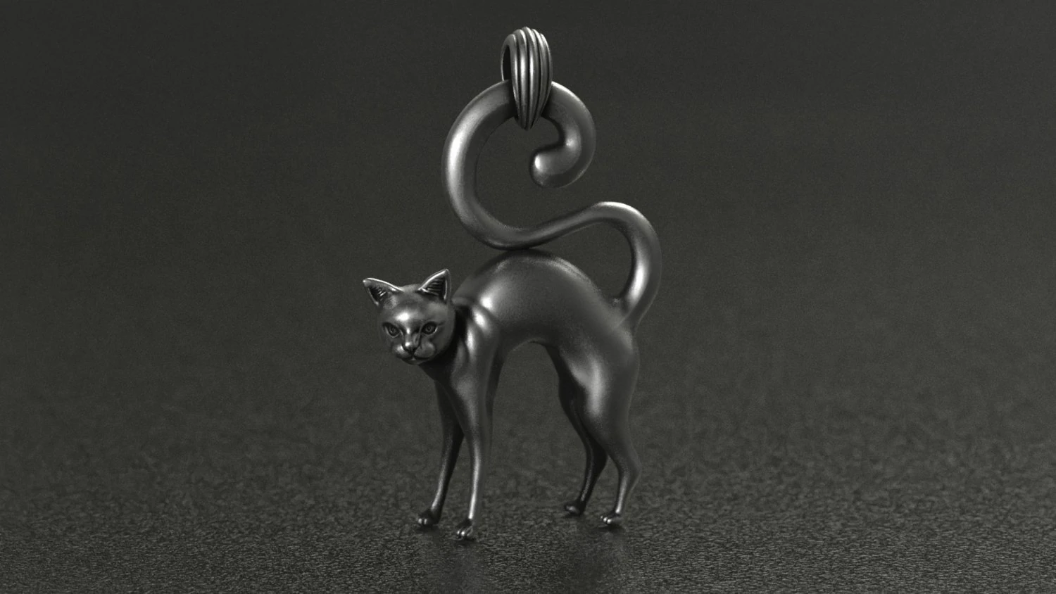 Cat Pendant 3D Print Model .c4d .max .obj .3ds .fbx .stl .blend 