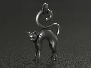 Cat Pendant 3D Print Model