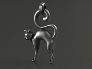 Cat Pendant 3D Print Model