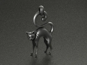 Cat Pendant 3D Print Model
