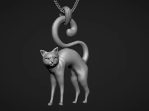 Cat Pendant 3D Print Model