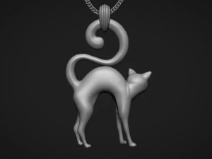 Cat Pendant 3D Print Model