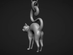 Cat Pendant 3D Print Model