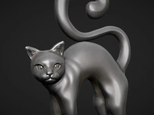 Cat Pendant 3D Print Model