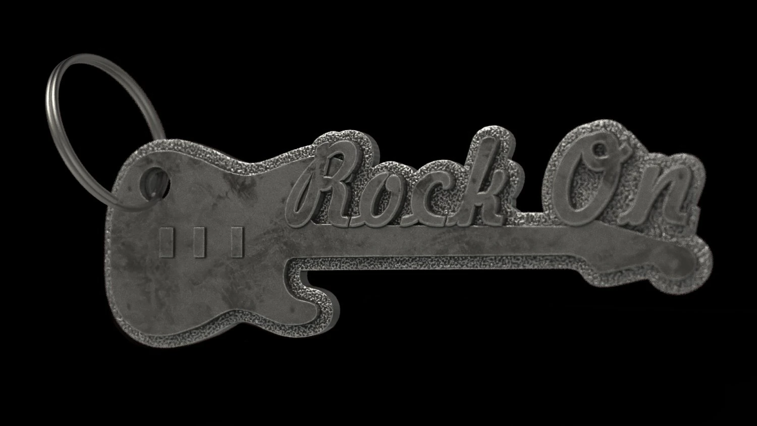 Guitar Keychain 3D Print Model .c4d .max .obj .3ds .fbx .stl .blend