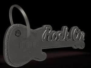 Guitar Keychain 3D Print Model