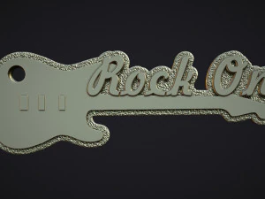 Guitar Keychain 3D Print Model