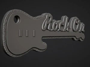 Guitar Keychain 3D Print Model