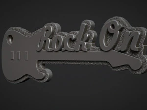 Guitar Keychain 3D Print Model