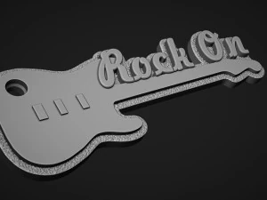 Guitar Keychain 3D Print Model