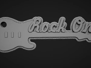 Guitar Keychain 3D Print Model