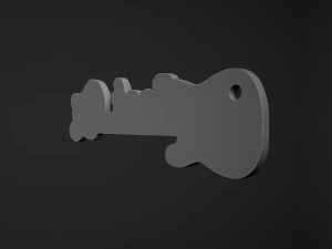 Guitar Keychain 3D Print Model