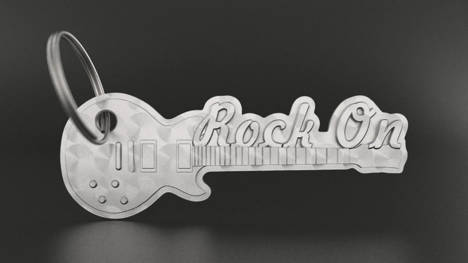 Guitar Keychain 3D Print Model .c4d .max .obj .3ds .fbx .stl .blend