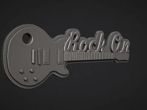Guitar Keychain 3D Print Model