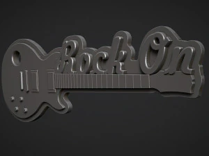 Guitar Keychain 3D Print Model