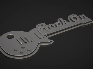 Guitar Keychain 3D Print Model