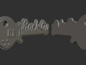 Guitar Keychain 3D Print Model