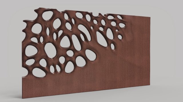 Decor organic wood panel Model 3D .c4d .max .obj .3ds .fbx .stl .blend
