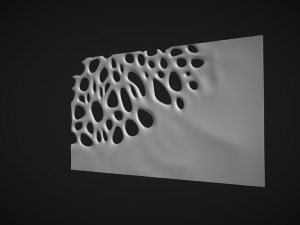 Decor organic wood panel Model 3D