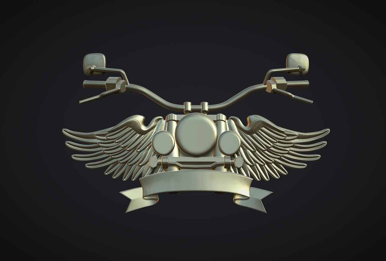 Motorcycle Club Symbol 3D Print Model .c4d .max .obj .3ds .fbx .stl .blend 
