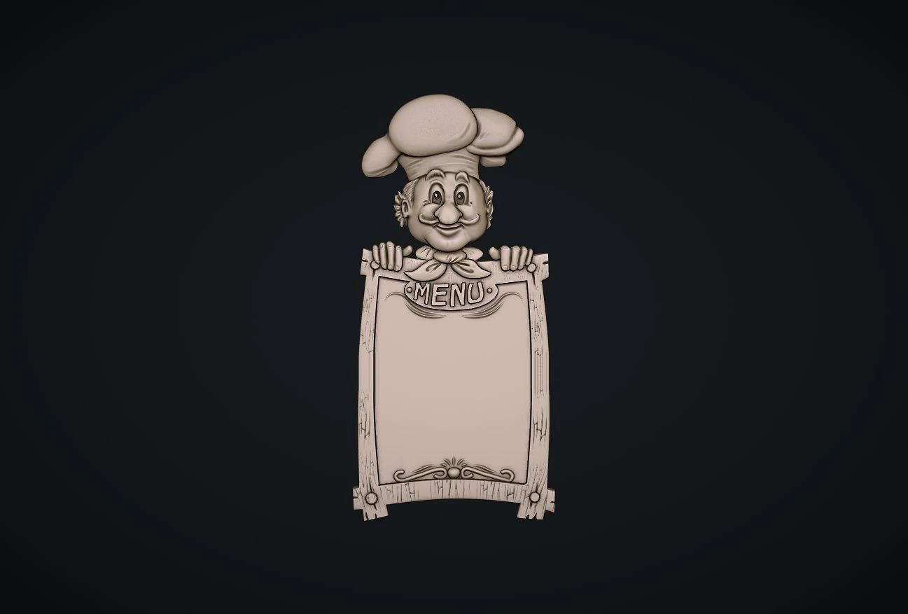 Menú del chef Modelo de impresión 3D .c4d .max .obj .3ds .fbx .stl .blend