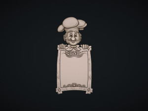 Chef Menuboard 3D-Druckmodell