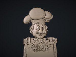 Chef Menuboard Model Cetak 3D