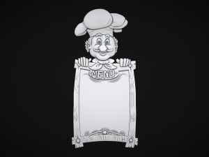 Chef Menuboard Model Cetak 3D