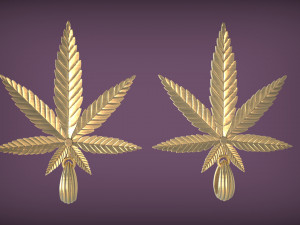 Hemp Cannabis Leaf Pendant 3D Print Model