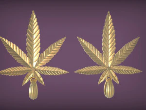 Ciondolo Foglia Di Cannabis Di Canapa Modello di stampa 3D