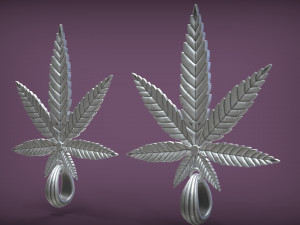 Hemp Cannabis Leaf Pendant Modello di stampa 3D