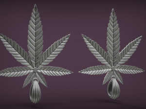 Hemp Cannabis Leaf Pendant Modello di stampa 3D