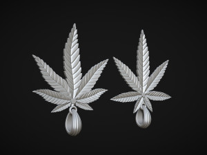 Hemp Cannabis Leaf Pendant Modello di stampa 3D