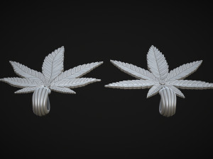 Hemp Cannabis Leaf Pendant Modello di stampa 3D