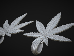 Hemp Cannabis Leaf Pendant Modello di stampa 3D