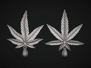 Hemp Cannabis Leaf Pendant Modello di stampa 3D