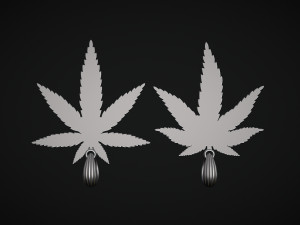 Hemp Cannabis Leaf Pendant Modello di stampa 3D