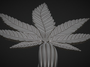 Hemp Cannabis Leaf Pendant Modello di stampa 3D