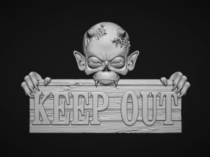 Creature Signboard 3D Print Model