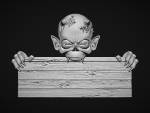 Creature Signboard 3D 프린트 모델