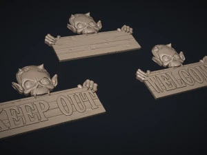 Creature Signboard 3D Print Model