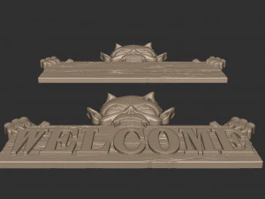 Creature Signboard 3D Print Model