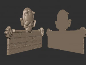 Creature Signboard 3D Print Model