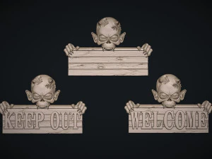 Creature Signboard 3D Print Model