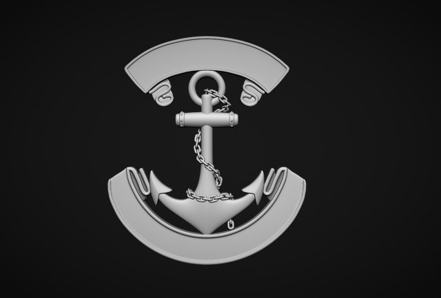 Anchor with ribbon Modelo de Impressão 3D .c4d .max .obj .3ds .fbx .stl .blend 