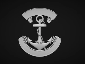 Anchor with ribbon 3D Print Model