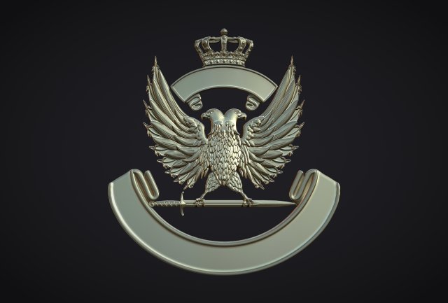 Coat of arms with eagle 3D Принт Модель .c4d .max .obj .3ds .fbx .stl .blend 