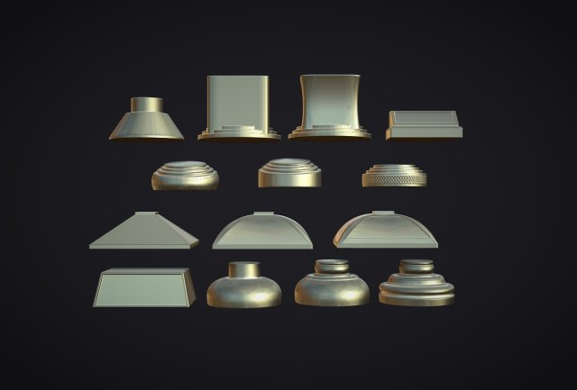Award Bases set 3Dプリントモデル .c4d .max .obj .3ds .fbx .stl .blend 